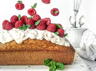 Recette du cake au thé vert sencha et Framboises