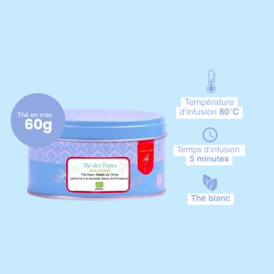 Thé blanc bio à la lavande Thé blanc bio à la lavande