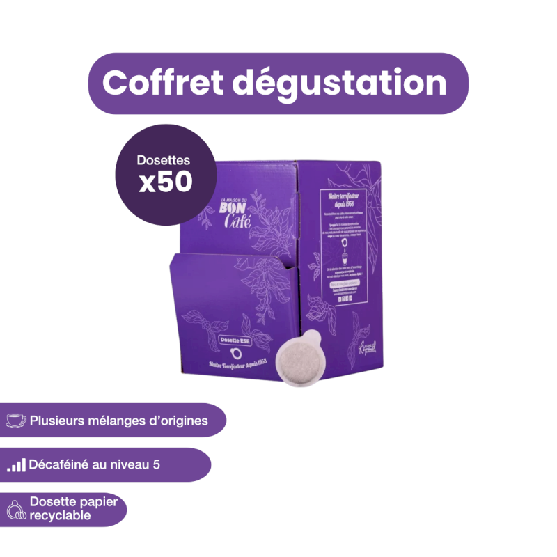 Coffret dégustation : 50 dosettes de café