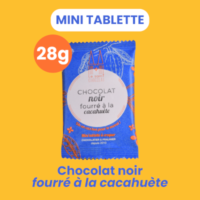 Tablette chocolat noir fourré cacahuète
