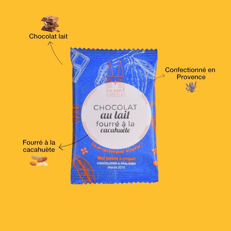 Tablette chocolat au lait fourré cacahuète