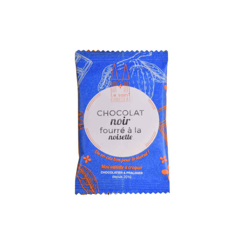 Tablette chocolat noir fourré noisette