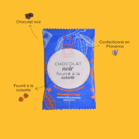 Tablette chocolat noir fourré noisette