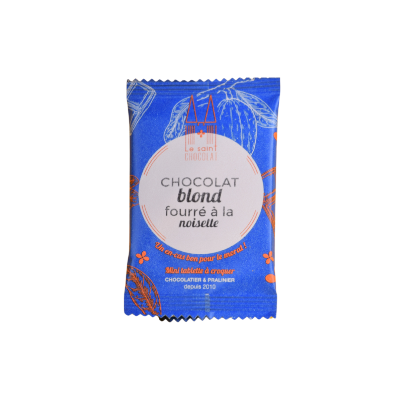 Tablette chocolat blond fourré noisette