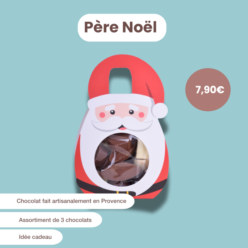 Père Noel avec ses chocolats fondants