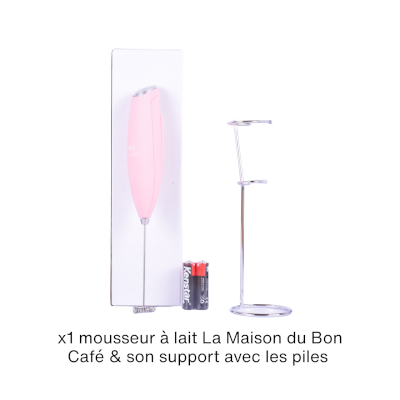 Fouet à lait mousseur électrique rose