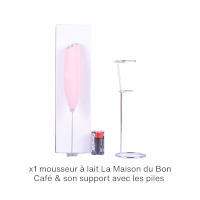 Fouet à lait mousseur électrique rose