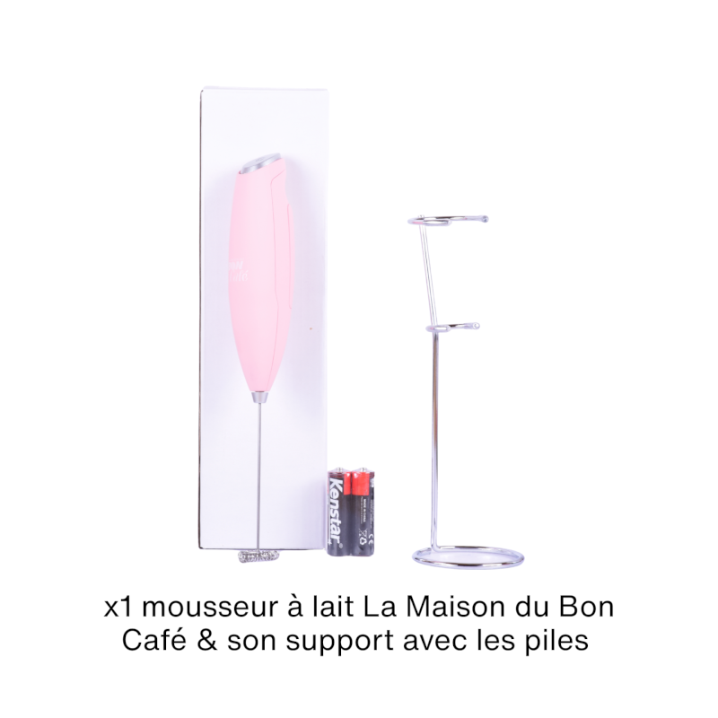 Fouet à lait mousseur électrique rose