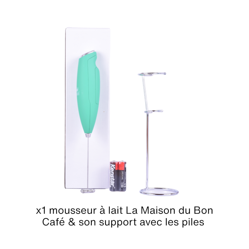 Fouet à lait mousseur électrique vert
