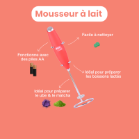 Fouet à lait mousseur électrique rouge