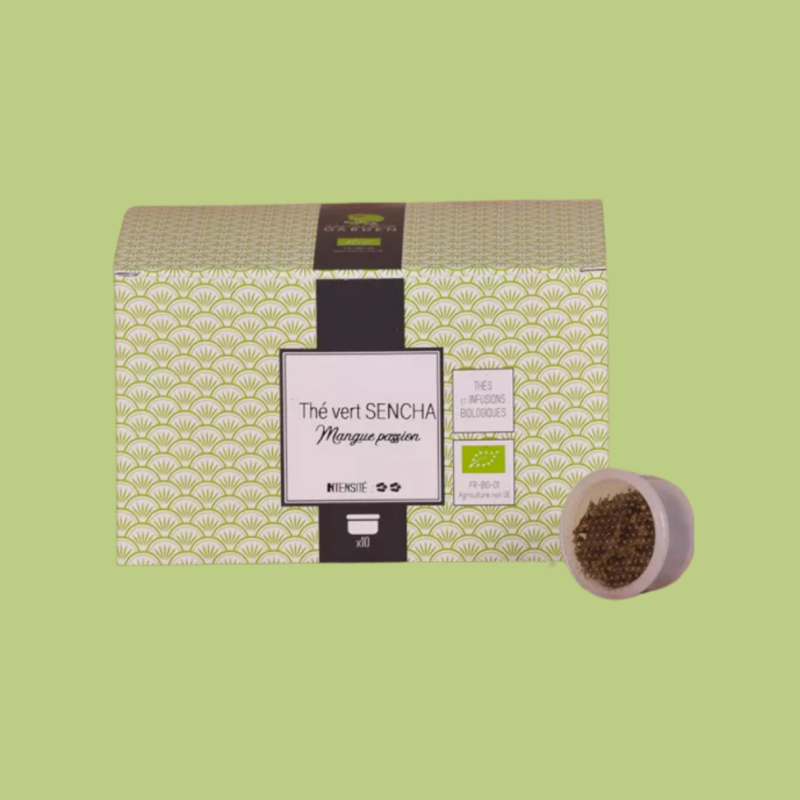 Capsule de thé vert Sencha Mangue-Passion bio