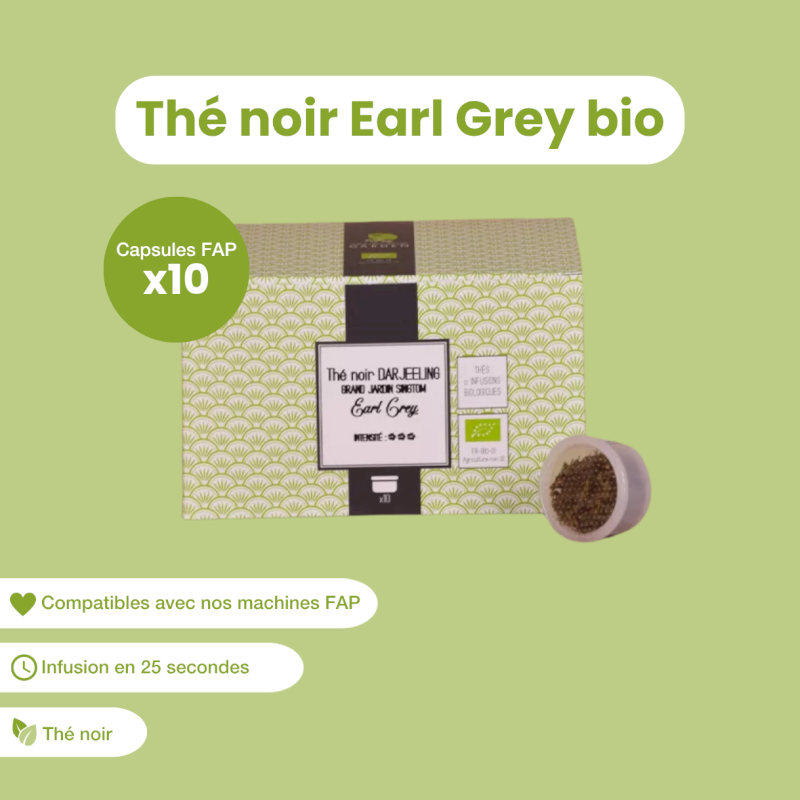 Capsule de thé noir Earl Grey bio