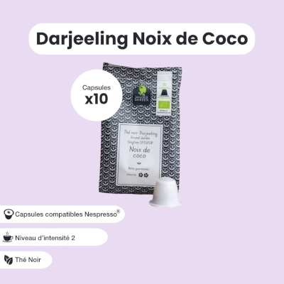 Thé noir Darjeeling noix de coco bio