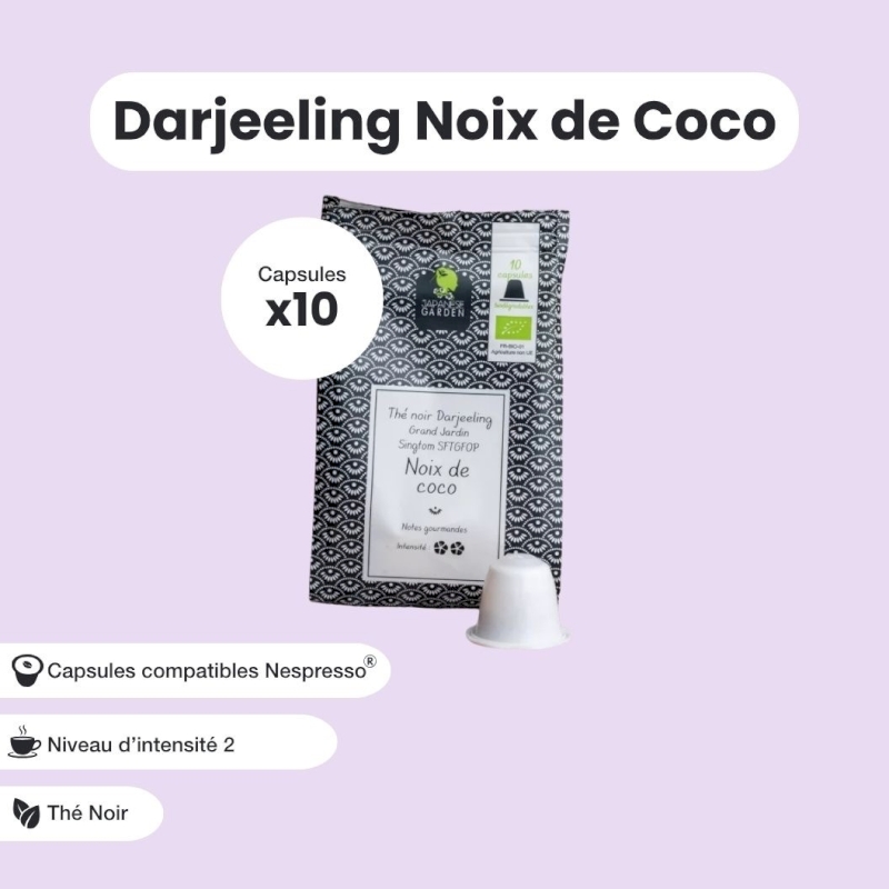 Thé noir Darjeeling noix de coco bio