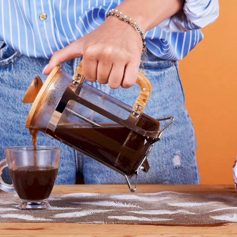 Cafetière Piston en bois d'olivier