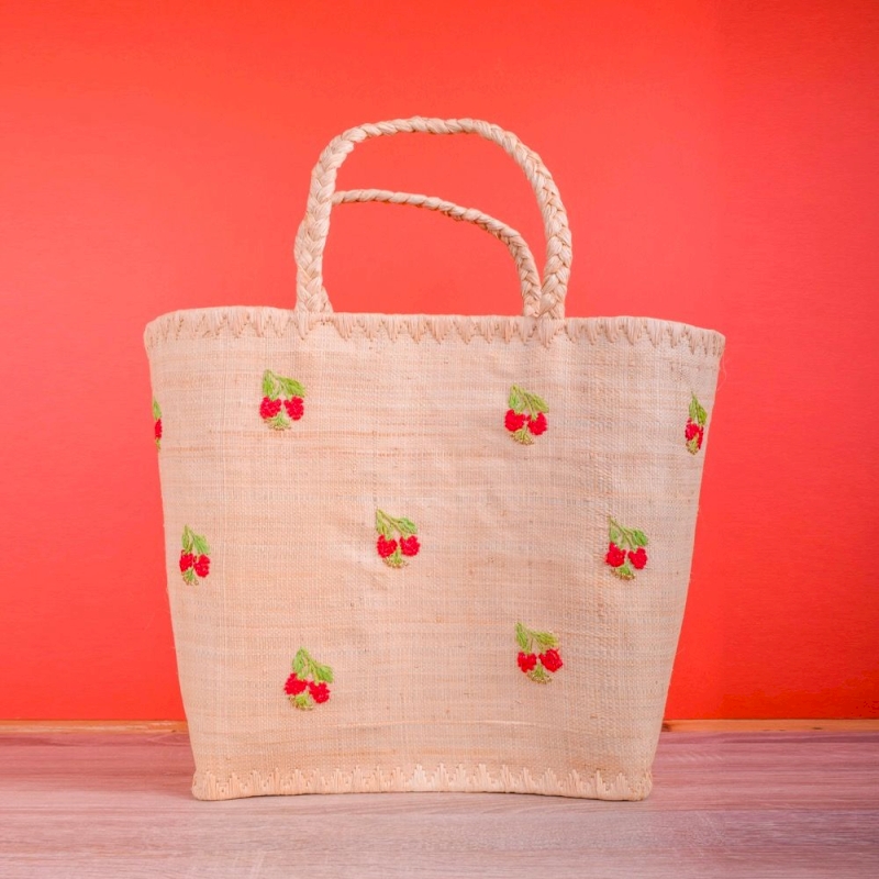Panier en raphia fait main (taille L)