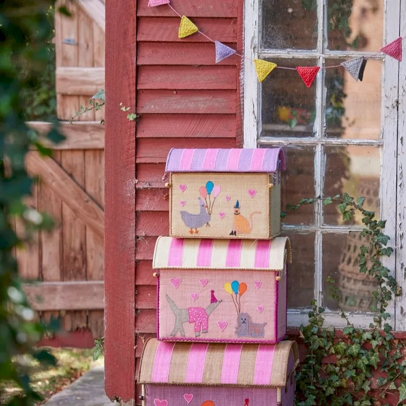 Coffre à jouet en raphia - taille L