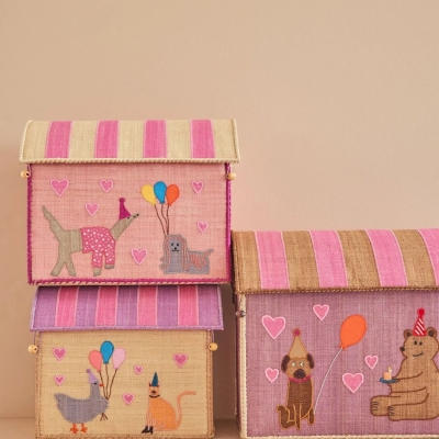 Coffre à jouet en raphia - taille L